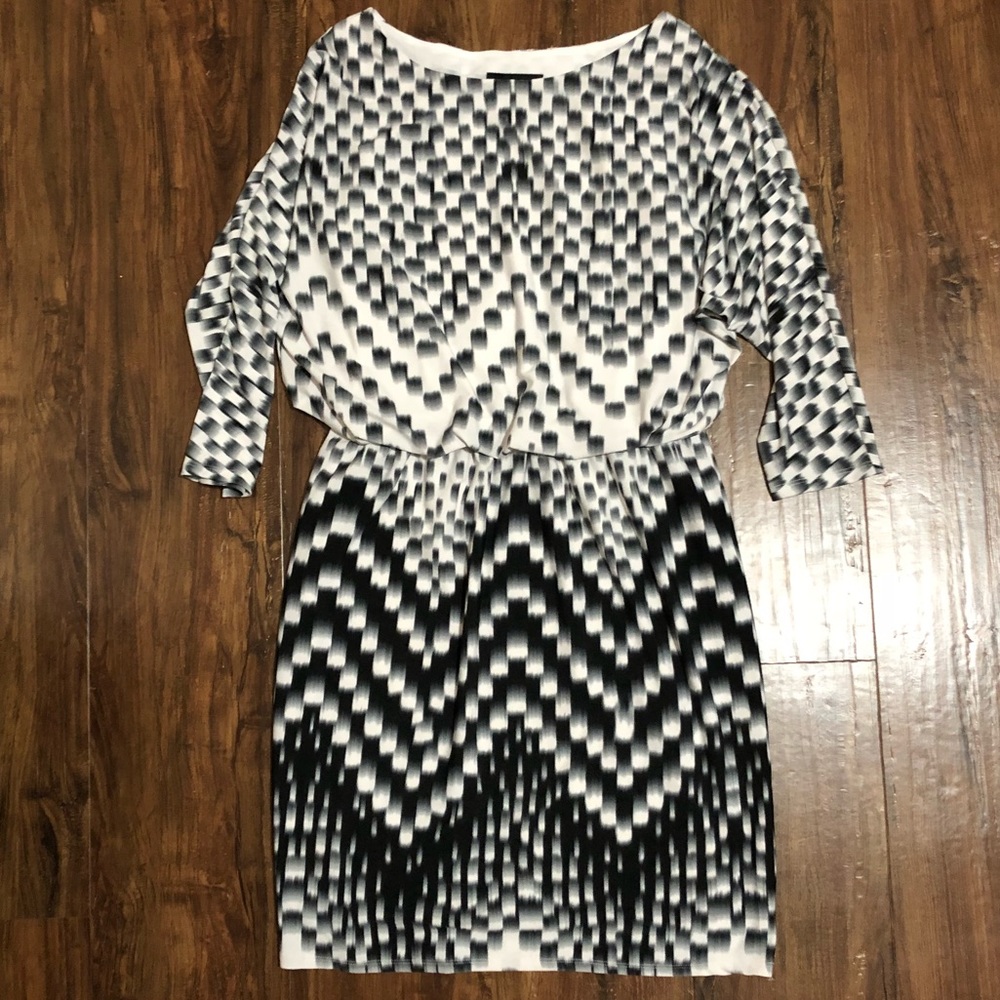 Nine West 3/4 Dolman Sleeve Printed Blouson Dress